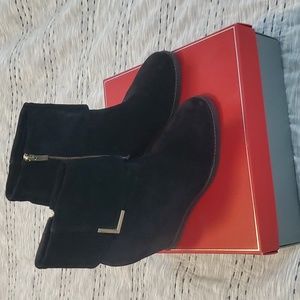 Johnston & Murphy Brynn Leather Cuff Wedge Ankle Boot 👢